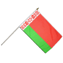 Hviderusland vifteflag i stof (30x45 cm) - 