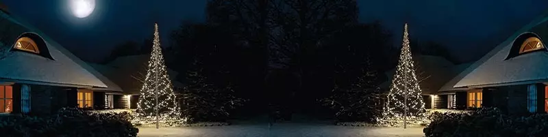 Julelys og juleflag til flagstang