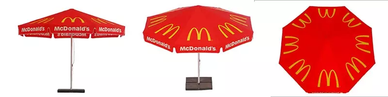 Parasoller med reklametryk