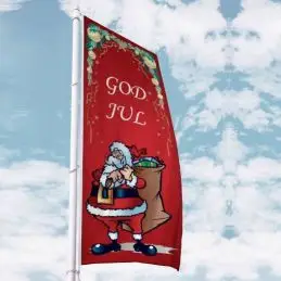 Juleflag til flagstangen, rødt - Julelys og juleflag til flagstang