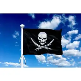 Sørøver flag 225 cm, 8-9 mtr. flagstang - 