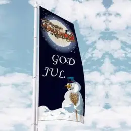 Juleflag til flagstangen, sort - Julelys og juleflag til flagstang