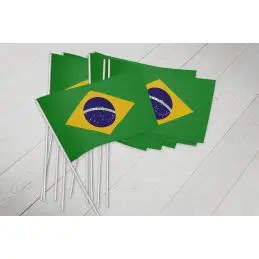 Brasilien vifteflag i papir (20x27 cm) - Papirflag
