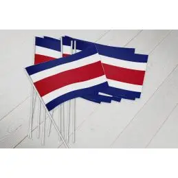 Costa Rica vifteflag i papir (20x27 cm) - Papirflag