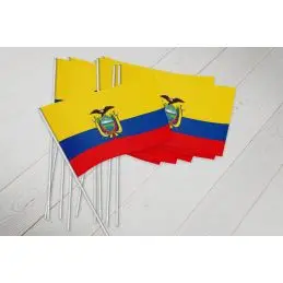 Equador vifteflag i papir (20x27 cm) - Papirflag