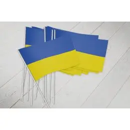 Ukraine vifteflag i papir (20x27 cm) - 