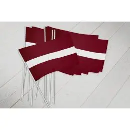 Letland vifteflag i papir (20x27 cm) - 