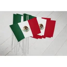 Mexico vifteflag i papir (20x27 cm) - 