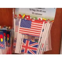 Blandede kageflag i papir (30x48 mm) - Kageflag