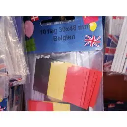 Belgien kageflag i papir (30x48 mm) - 