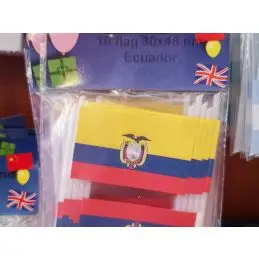 Equador kageflag i papir (30x48 mm) - Kageflag