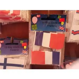 Frankrig kageflag i papir (30x48 mm) - 