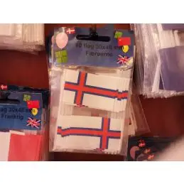 Færøerne kageflag i papir (30x48 mm) - 