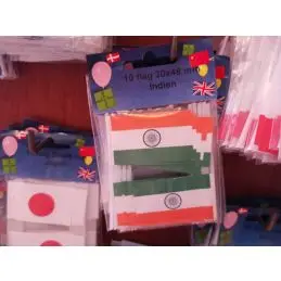 Indien kageflag i papir (30x48 mm) - 