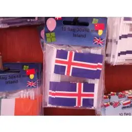 Island kageflag i papir (30x48 mm) - 