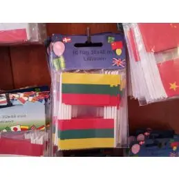 Litauen kageflag i papir (30x48 mm) - 