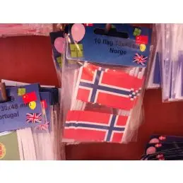 Norge kageflag i papir (30x48 mm) - 