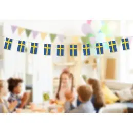 Sverige guirlande i papir (20x27 cm) - 