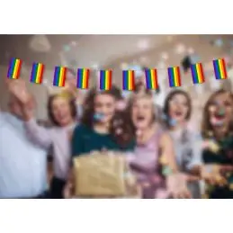 Regnbue guirlande i papir (20x27 cm) - Regnbue / Pride flag