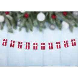 Danmark juletræs guirlande i papir (52x70 mm) - Guirlander