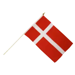 Danmark vifteflag i stof (30x45 cm) - Roligan udstyr