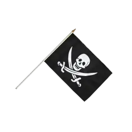 Sørøver / Pirat vifteflag i stof (30x45 cm) - 