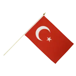 Tyrkiet vifteflag i stof (30x45 cm) - 