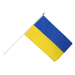 Ukraine vifteflag i stof (30x45 cm) - 