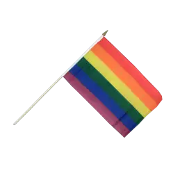 Regnbue / Pride vifteflag i stof (30x45 cm) - Regnbue / Pride flag