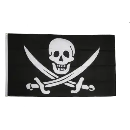 Sørøver (Pirat) flag i stof (90x150 cm) - 