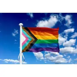 Progressivt regnbue flag 400 cm til 14-16 m. flagstang - Regnbue / Pride flag